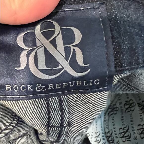 Rock & Republic Henlee Jeans Womens Size 34 Dark Blue Denim Straight Leg Classic - Picture 9 of 10